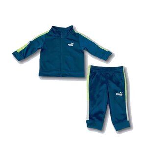 NWT Puma blue, lumo yellow green & white track jacket & track pants bundle set